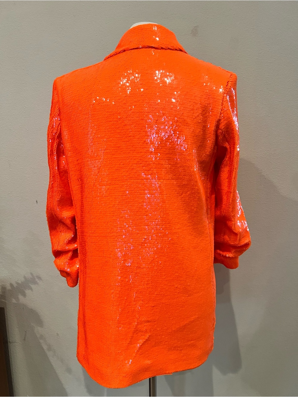 River Island Orange Sequin-Detail Women's Blazer Coat Size 6 NEW - Picture 4 of 6
